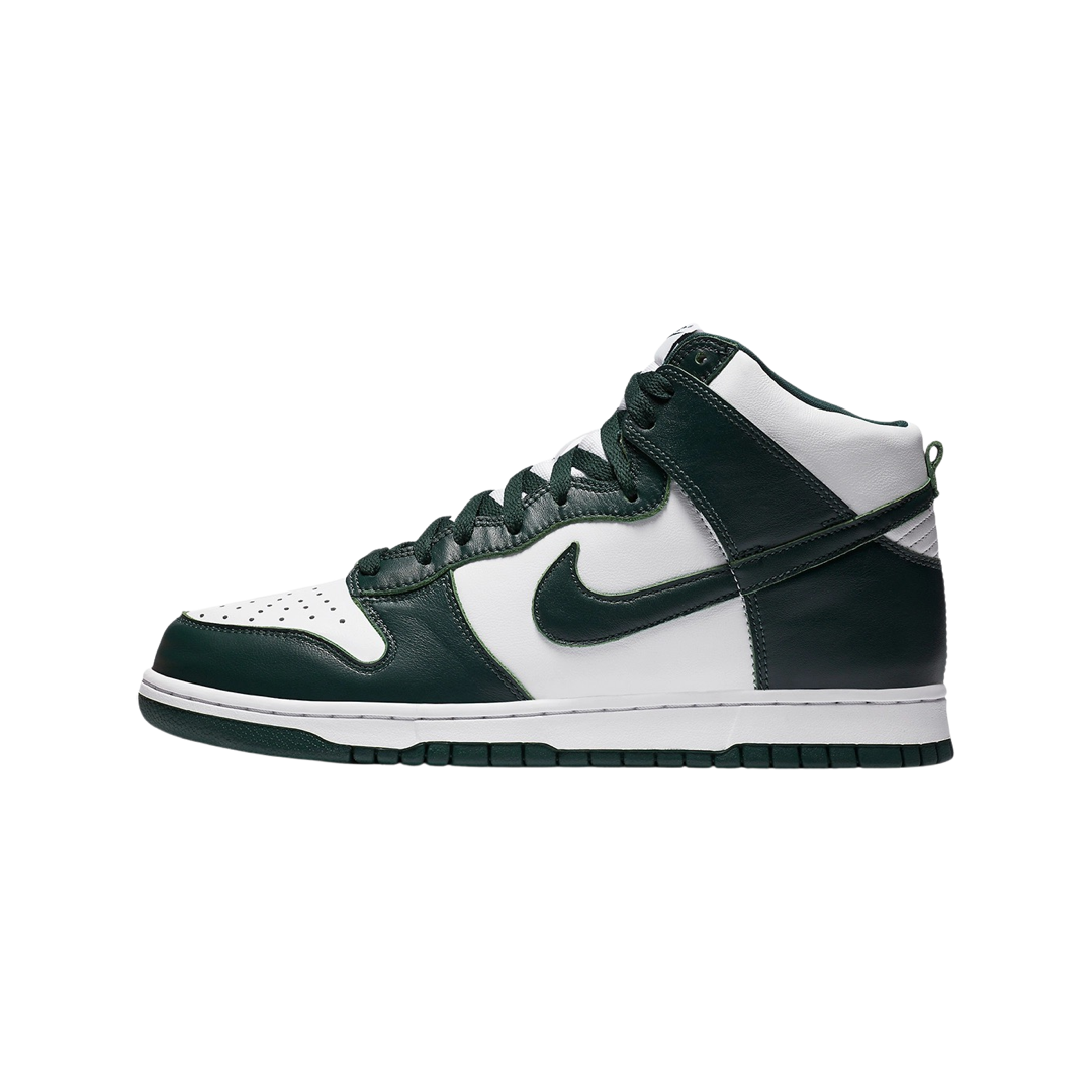 Nike Dunk High Spartan Green White Sneakers - Men's Basketball Shoes for Streetwear & Casual Style | Perfect for Urban Fashion & Everyday Wear