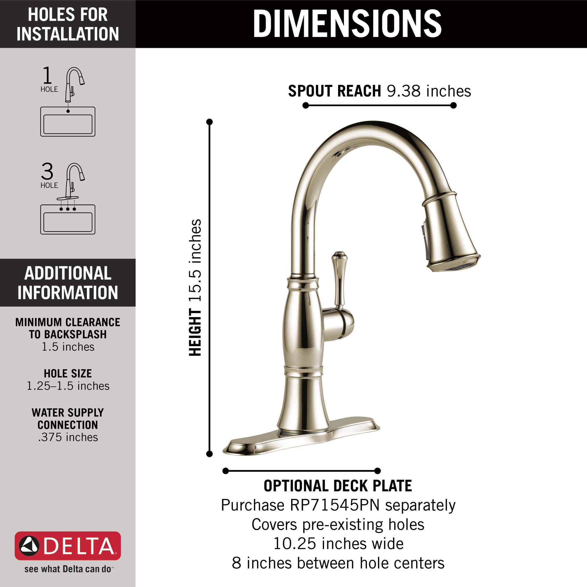 Delta Cassidy Pull Down Kitchen Faucet with Magnetic Docking & Lumicoat Finish - Polished Nickel 9197-PN-PR-DST | High Arc Sprayer for Washing Dishes, Filling Pots & Cleaning Sinks
