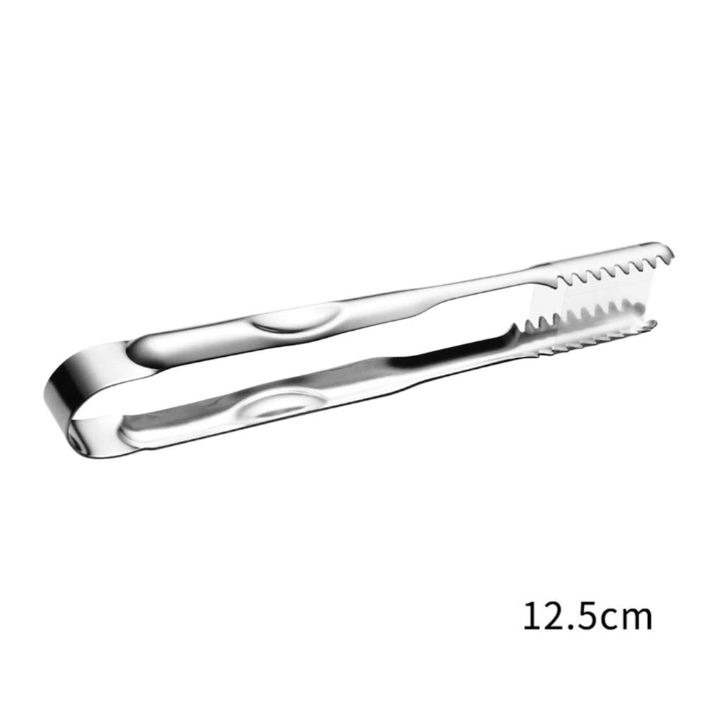 Premium Stainless Steel Salad Tongs Set of 3 - 12.5cm Toothed Serving Tongs for Food, Ice, Sugar - Perfect for Home Kitchen, Bar, Party & Cafe Use