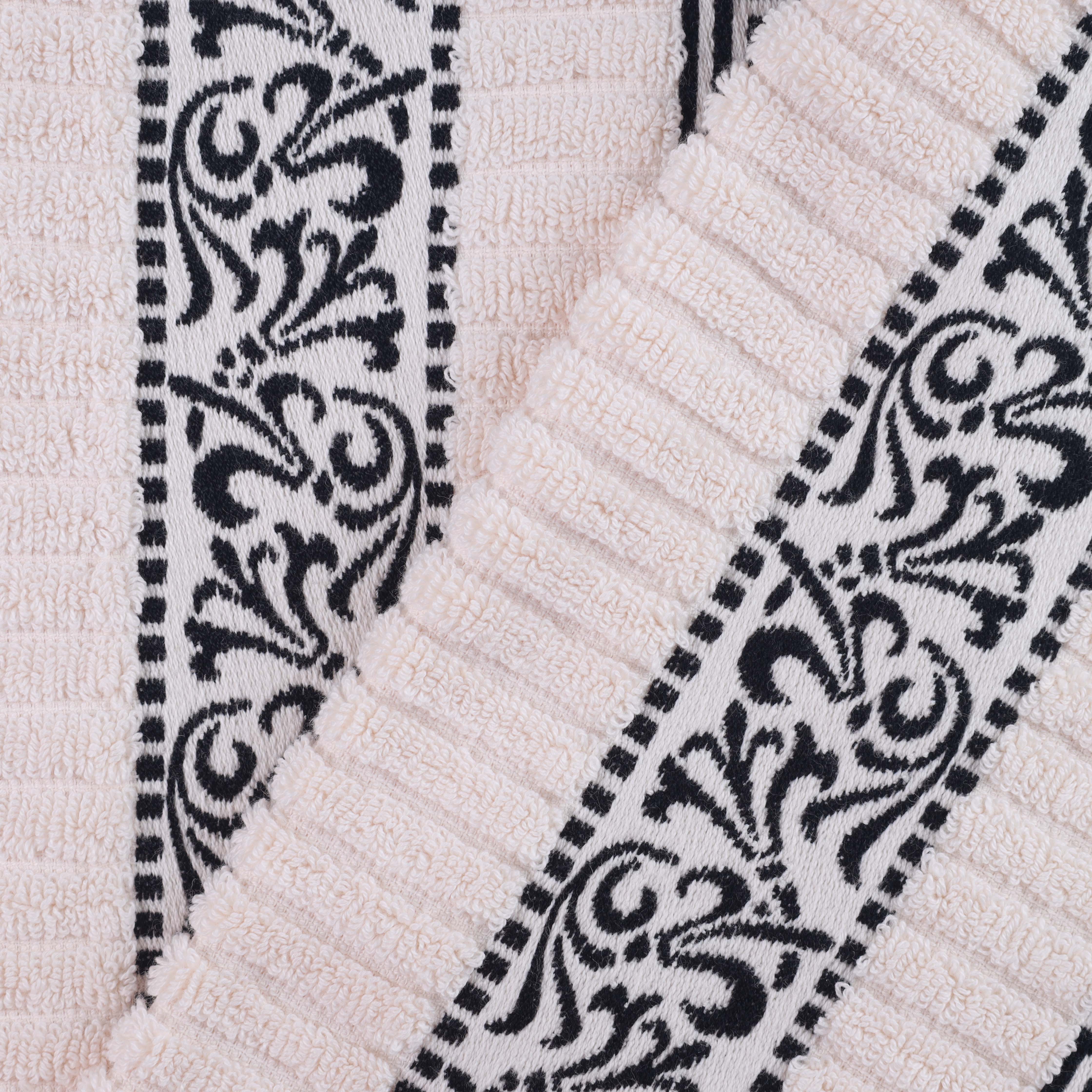 Premium Athens Cotton Greek Scroll & Floral 4-Piece Bath Towel Set - Soft & Absorbent for Spa, Bathroom & Guest Room Decor