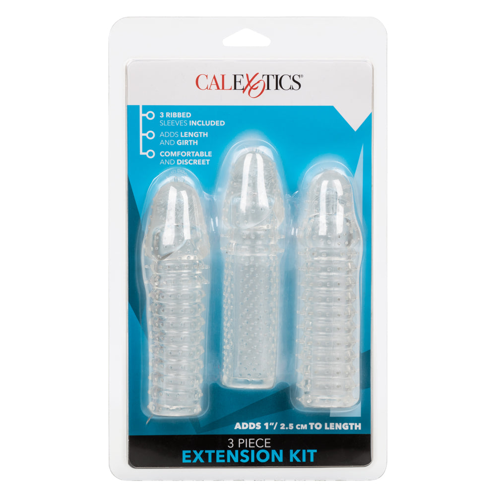 3 Piece Textured Penis Extension Sleeve Kit - Enhances Pleasure & Sensation for Couples - Perfect for Spicing Up Your Intimate Moments & Role Play Scenes