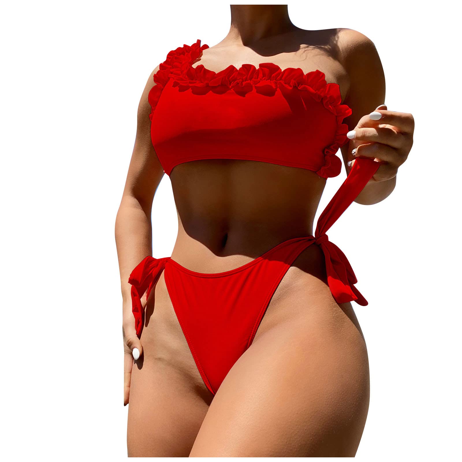 **Mebamook Women's One Piece Swimsuit - Color Block Shoulder Casual Split Design, Plus Size Swimwear for Beach, Pool & Vacation**