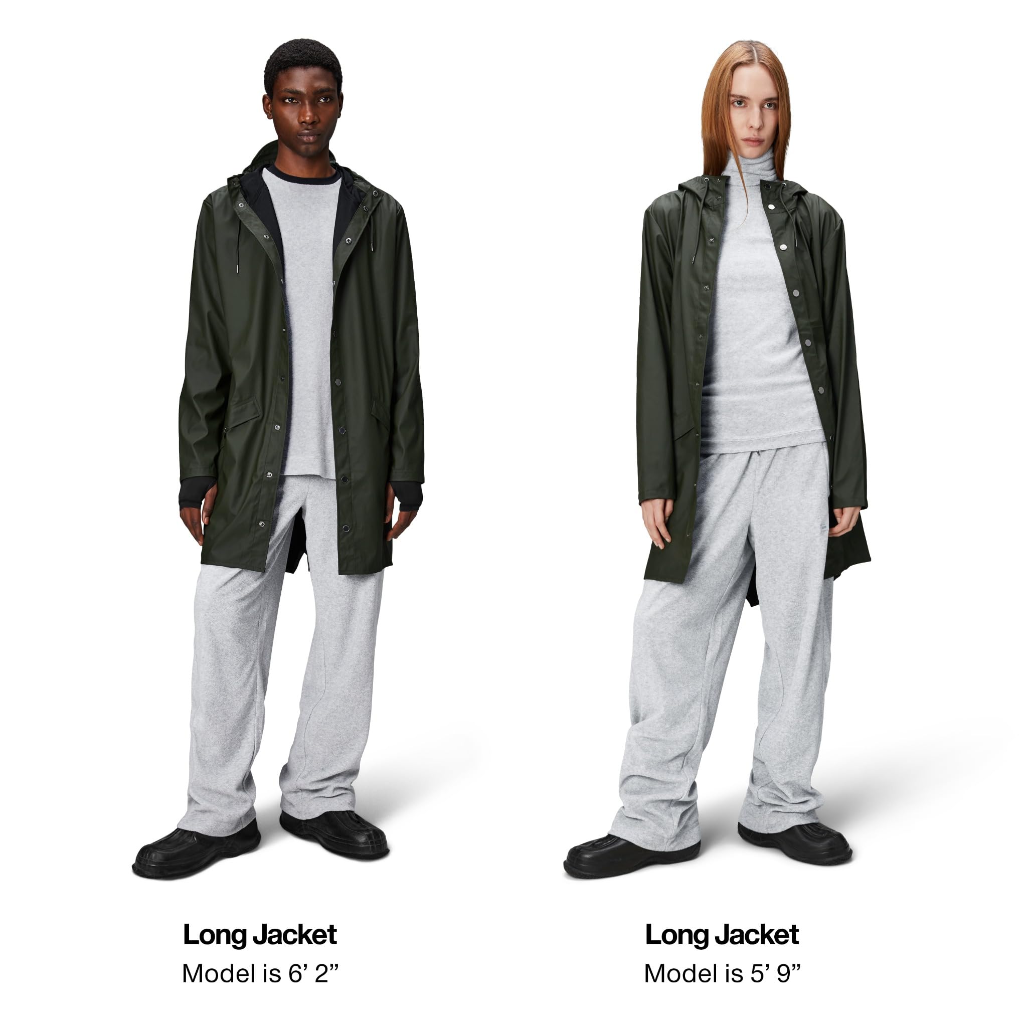RAINS Unisex Waterproof Long Jacket - Windproof Lightweight Coat for Men & Women | 2-Year Warranty | Perfect for Outdoor Activities, Commuting & Travel