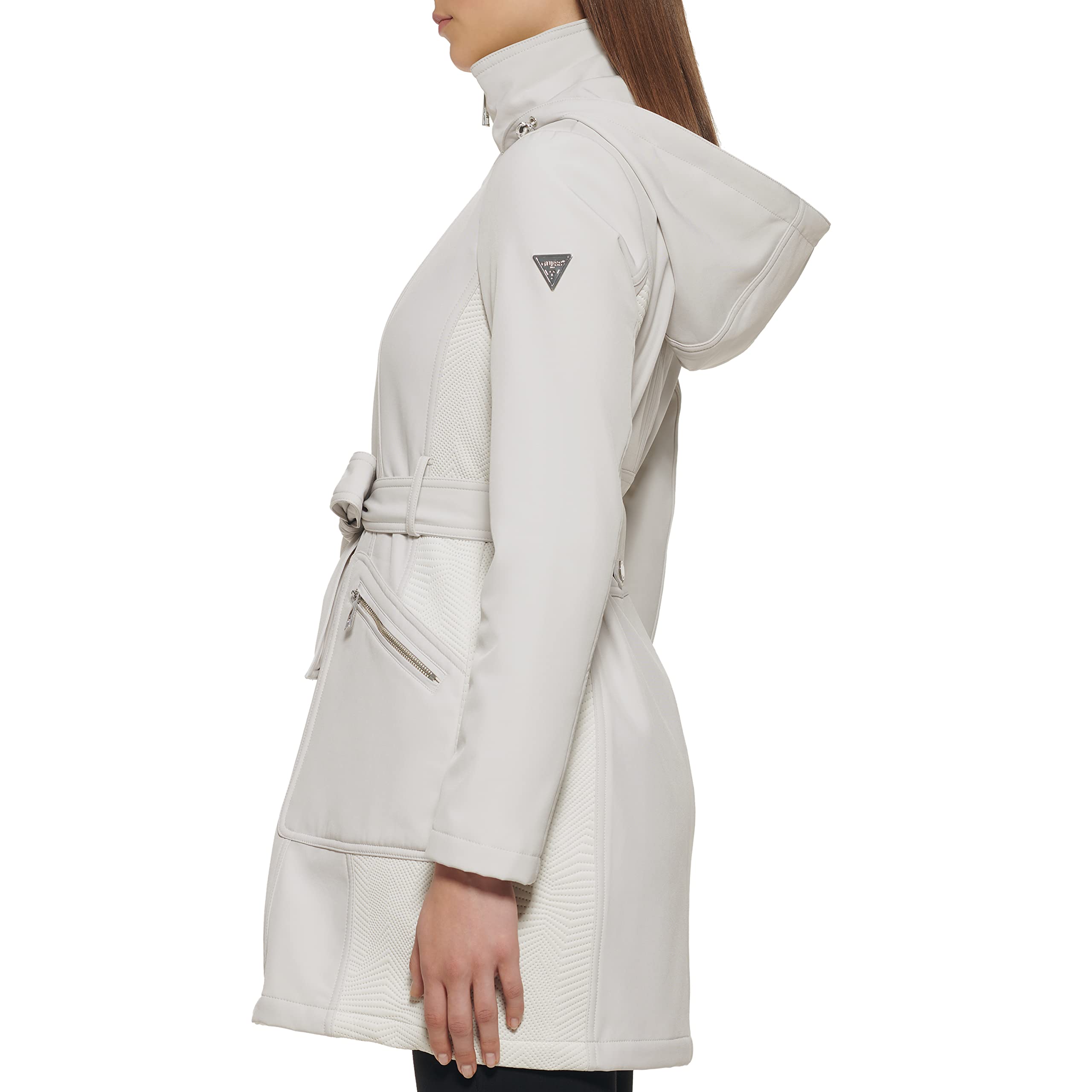 GUESS Women's Softshell Coat - Lightweight Casual Jacket for Fall & Winter | Water-Resistant, Windproof Outerwear for Daily Commute & Outdoor Activities