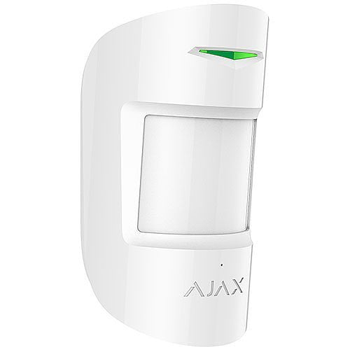 AJAX 42796.06.WH3 Wireless Motion & Glass Break Detector with Pet Immunity - White | Home Security Alarm System for Windows & Doors | Smart House Protection for Pets & Family