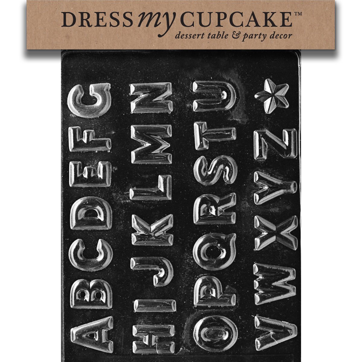 Dress My Cupcake Chocolate Candy Mold - Alphabet A-Z Letters for Baking, Candy Making & Cake Decorating | Perfect for Birthday Parties, Baby Showers & Holiday Treats