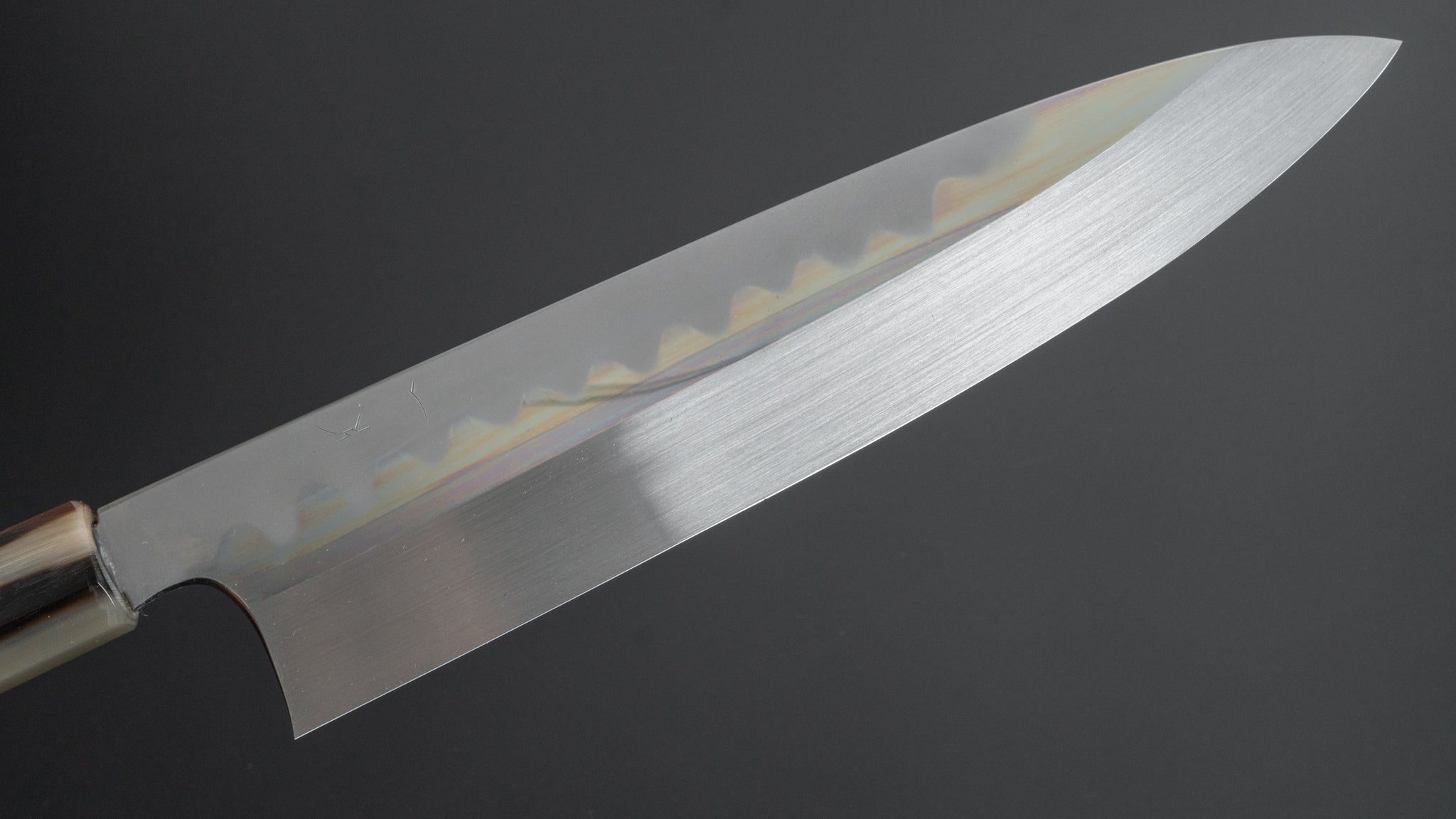 Hitohira Togashi Kyuzo White #1 Hakumon Mizu Honyaki Gyuto 240mm Japanese Chef Knife with Taihei Ebony Handle & Saya - Premium Kitchen Knife for Sushi, Meat Cutting & Professional Cooking