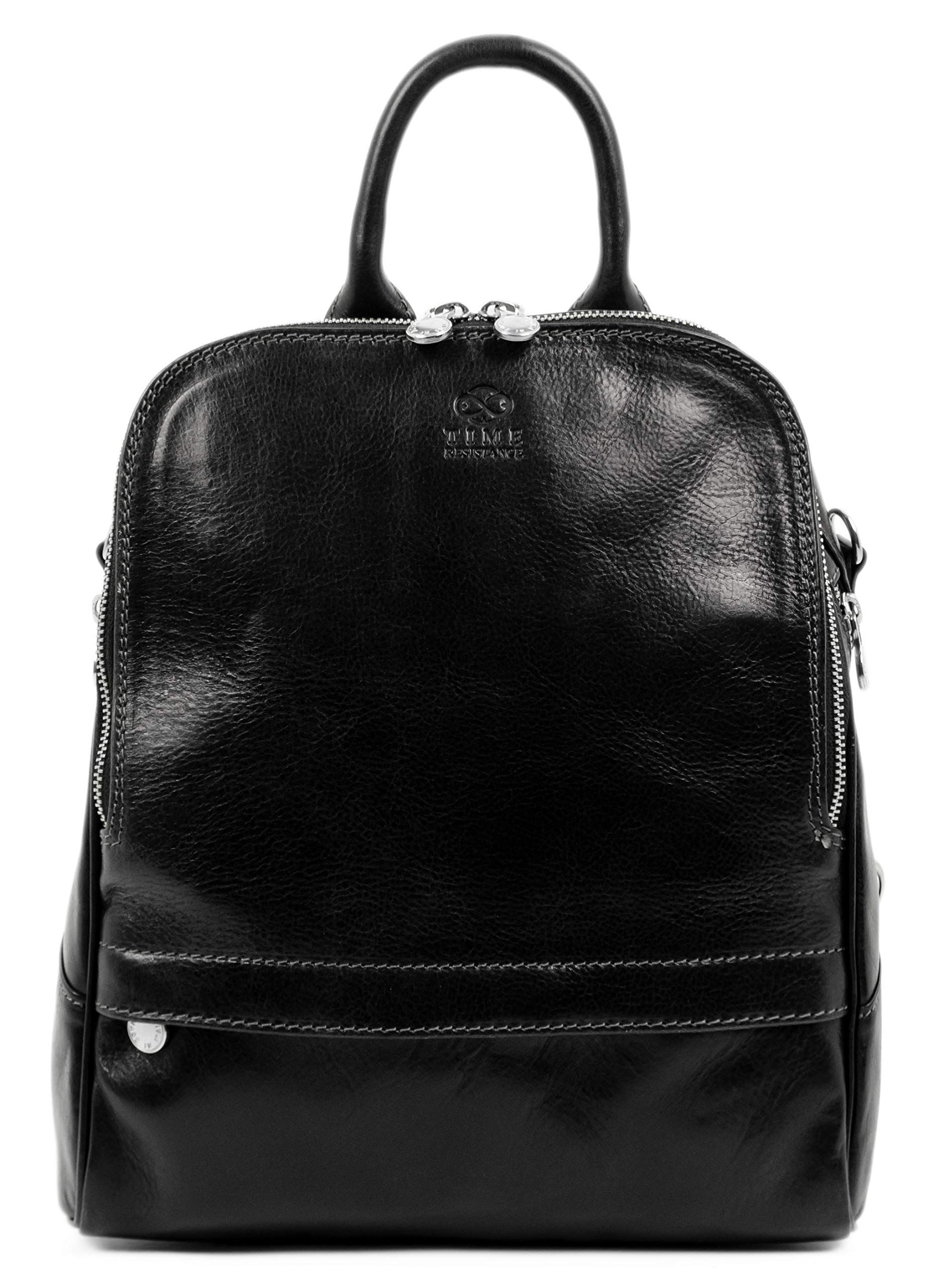 Premium Full Grain Leather Backpack - Convertible to Shoulder Bag, Durable Travel Bag for Men & Women, Water-Resistant & Scratch-Resistant (Black) - Perfect for Work Commute, College Campus & Weekend Getaways