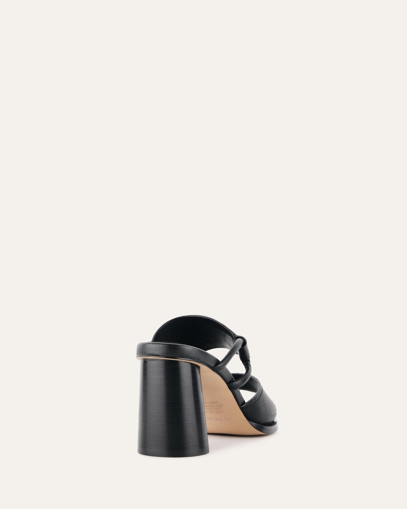 CAMMY Women's Black Leather Mid Heel Sandals - Comfortable Dressy Strappy Shoes for Summer, Weddings & Office Wear