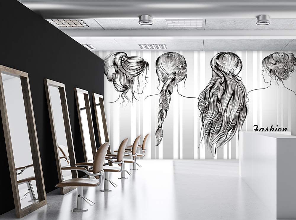 3D Hair Braided Hairstyle Wall Decal - Self-Adhesive Removable Vinyl Wallpaper Mural (205