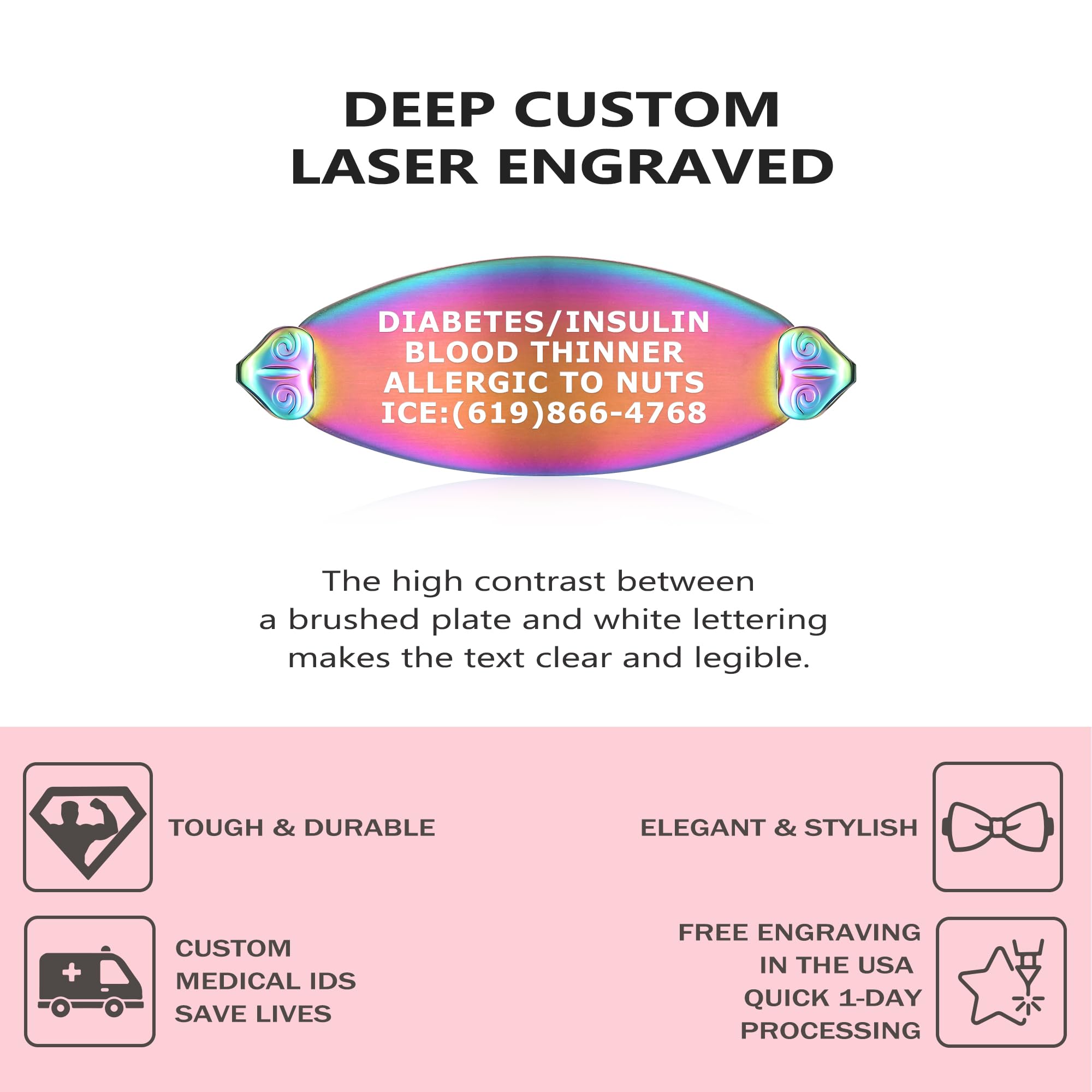 Divoti Custom Engraved Medical Alert Bracelet for Women - Elegant Filigree Design with Rolo Chain | Emergency Medical ID Jewelry for Daily Wear & Special Occasions