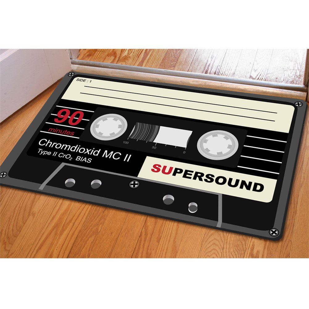 Coloranimal Stylish Welcome Door Mat - Cassette Printing Non-Slip Indoor/Outdoor Doormat for Entryway - Perfect for Home, Office, Apartment & Porch Use