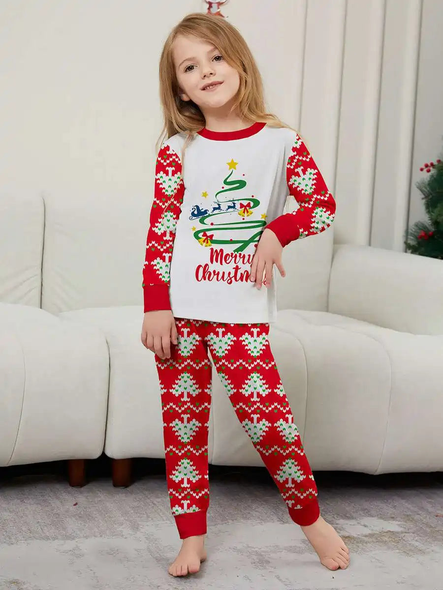 Festive Printed Christmas Matching Family Pajama Set - Cozy Holiday Sleepwear for Family Photos & Christmas Morning (#242302)