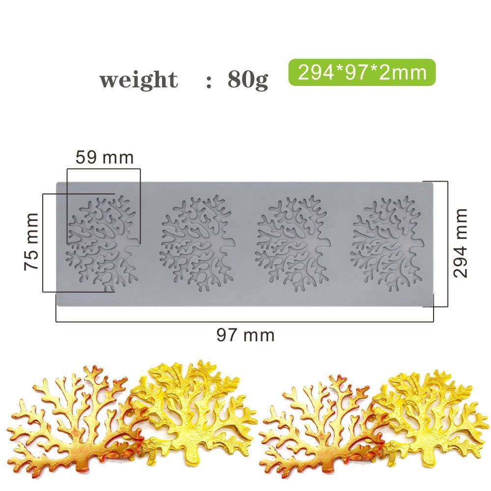 3D Silicone Tree Chocolate Molds - Coral Branch Leaves Candy Mold for Fondant, Polymer Clay & Cupcake Decorations | Perfect for DIY Baking, Cake Decorating & Candy Making at Home
