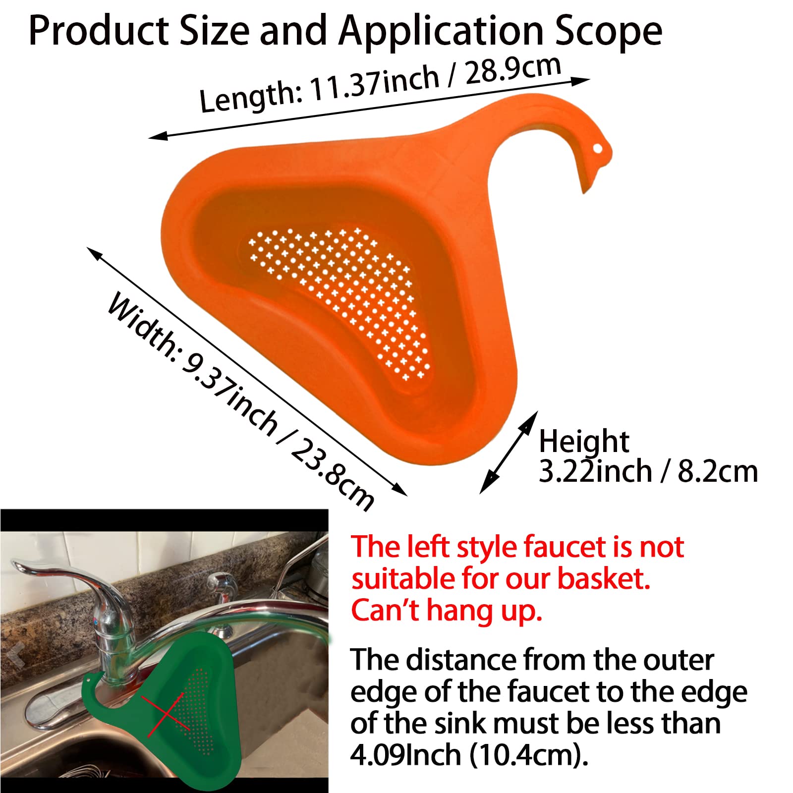 Swan Drain Basket for Kitchen Sink - 4 Pack Multifunctional Triangle Sink Filter, Vegetable & Fruit Drainer Rack, Kitchen Waste Drainer Basket - Perfect for Washing Produce, Draining Dishes, and Organizing Sink Area