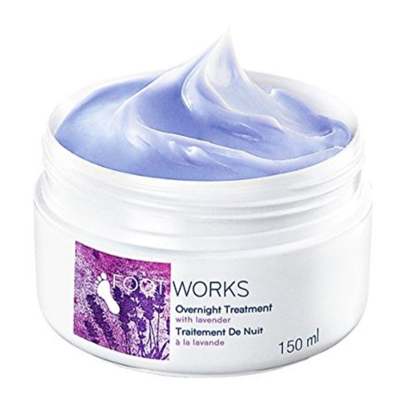 2 Pack Avon Foot Works Overnight Massage Cream - Lavender Scented Foot Care for Dry Cracked Heels, 150ml Each | Moisturizing & Relaxing Foot Cream for Night Use, Spa Treatment at Home