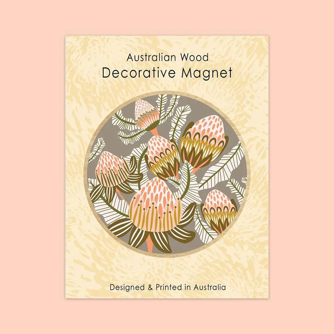 Bush Proteas Magnetic Gift Set with Greeting Card - Perfect for Home Decor, Office Gifts & Special Occasions