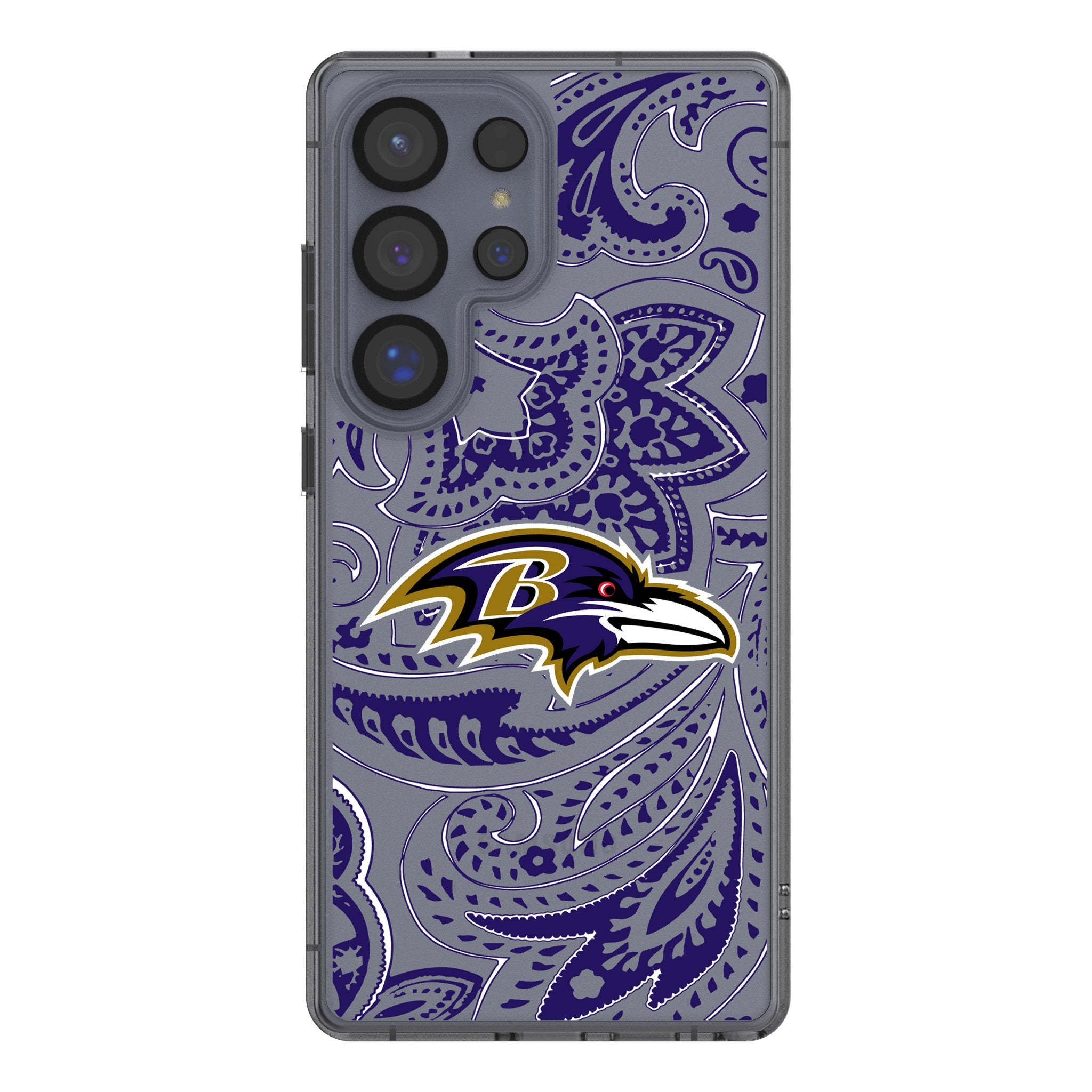 Baltimore Ravens Paisley Clear Phone Case for Samsung Galaxy S21/S22/Note 20 - Durable Protective Cover with Team Logo - Perfect for Game Day & Everyday Use