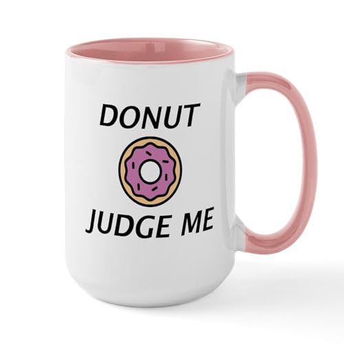 White/Pink Inside - Donut Judge Me Large Mug