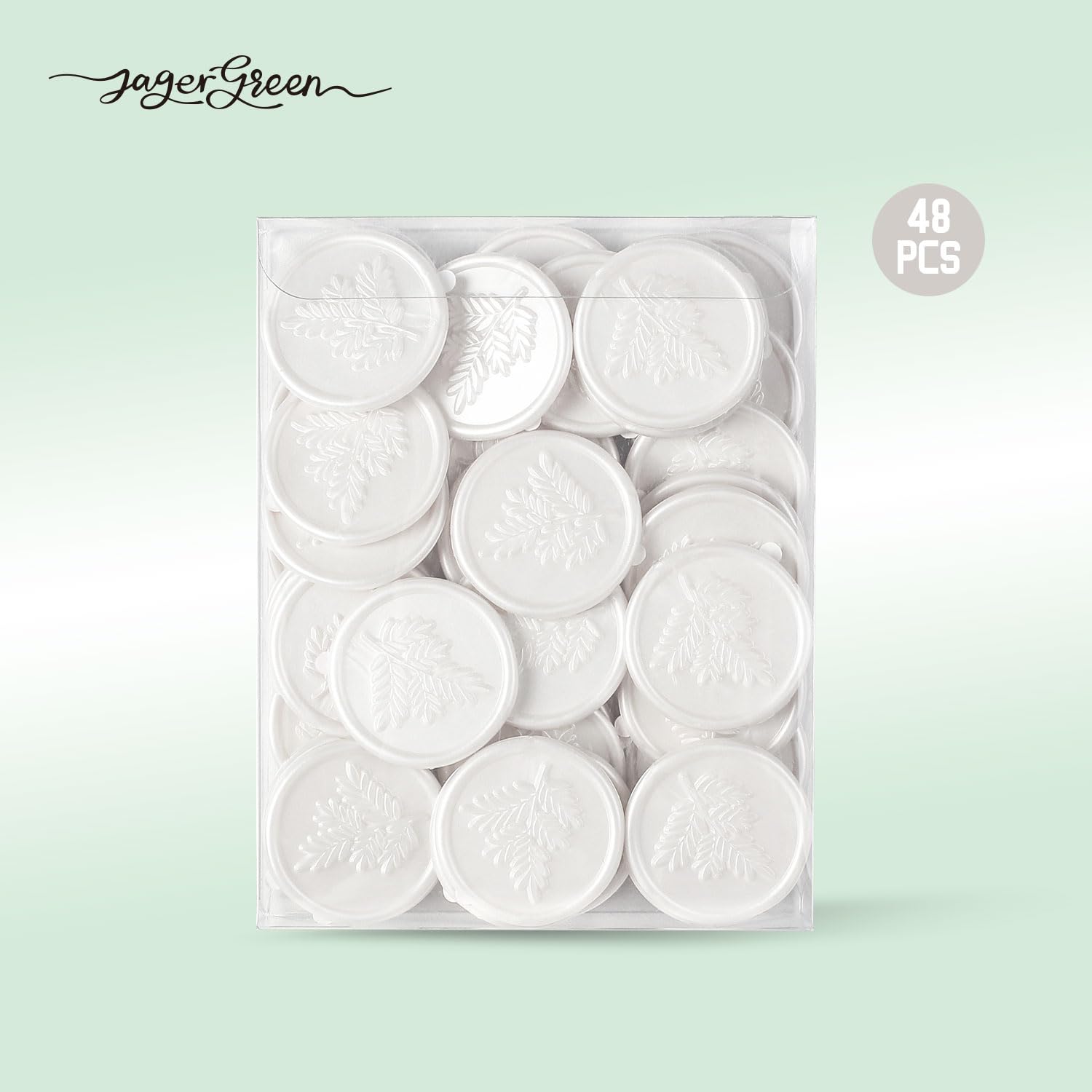48 Pcs White Self-Adhesive Wax Seal Stickers for Wedding Invitations - Olive Branch Pattern Envelope Seals for Letters, Gift Wrapping, Christmas Cards & DIY Crafts (Perfect for Elegant Stationery & Special Occasions)