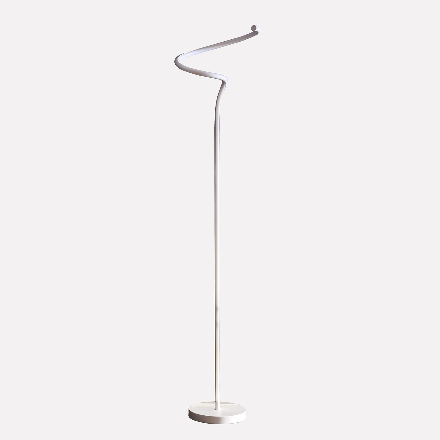 ORE International 52.5-Inch LED Matte White S-Curve Floor Lamp - Modern Spiral Tube Design for Living Room, Bedroom & Office Lighting