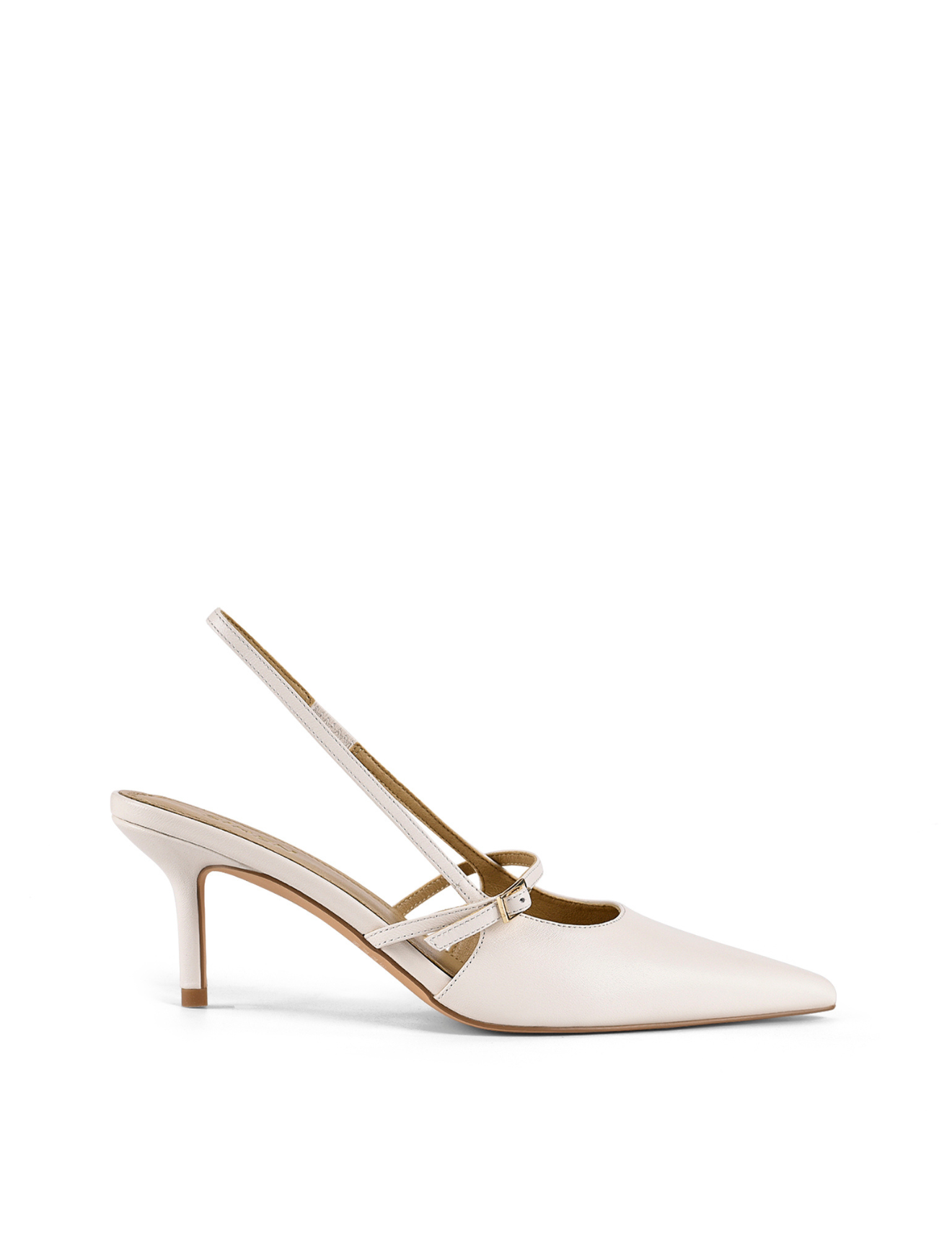 York Slingback Heel - Women's Chalk Leather Chunky Block Heels for Work, Party & Date Night | Comfortable Dress Shoes for Office, Wedding & Evening Out