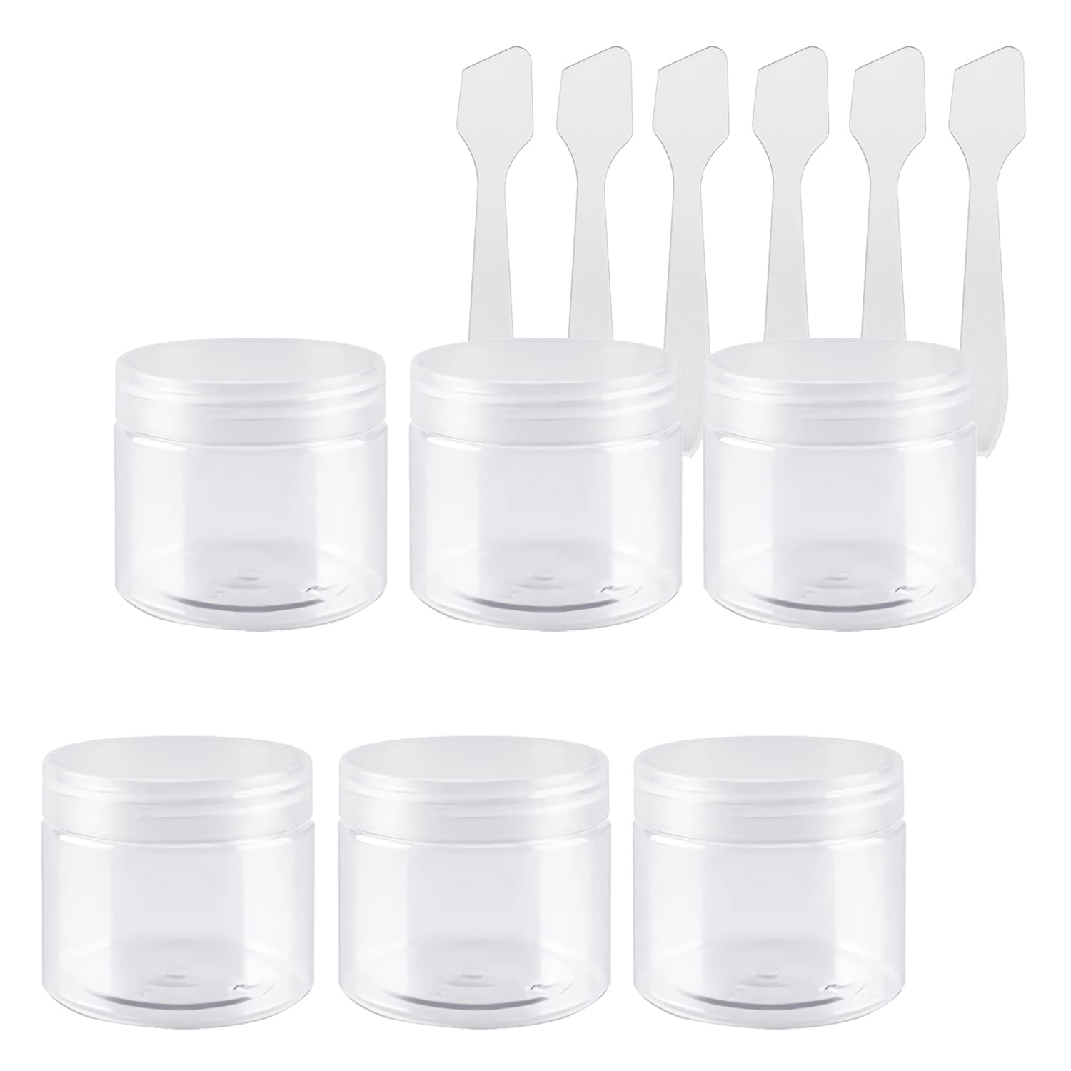 6-Pack 30ml Clear Plastic Cream Jars with Lids - Travel-Sized Cosmetic Containers for Makeup, Skincare & Toiletries | Perfect for Face Creams, Lip Balms & DIY Beauty Products at Home or On-The-Go