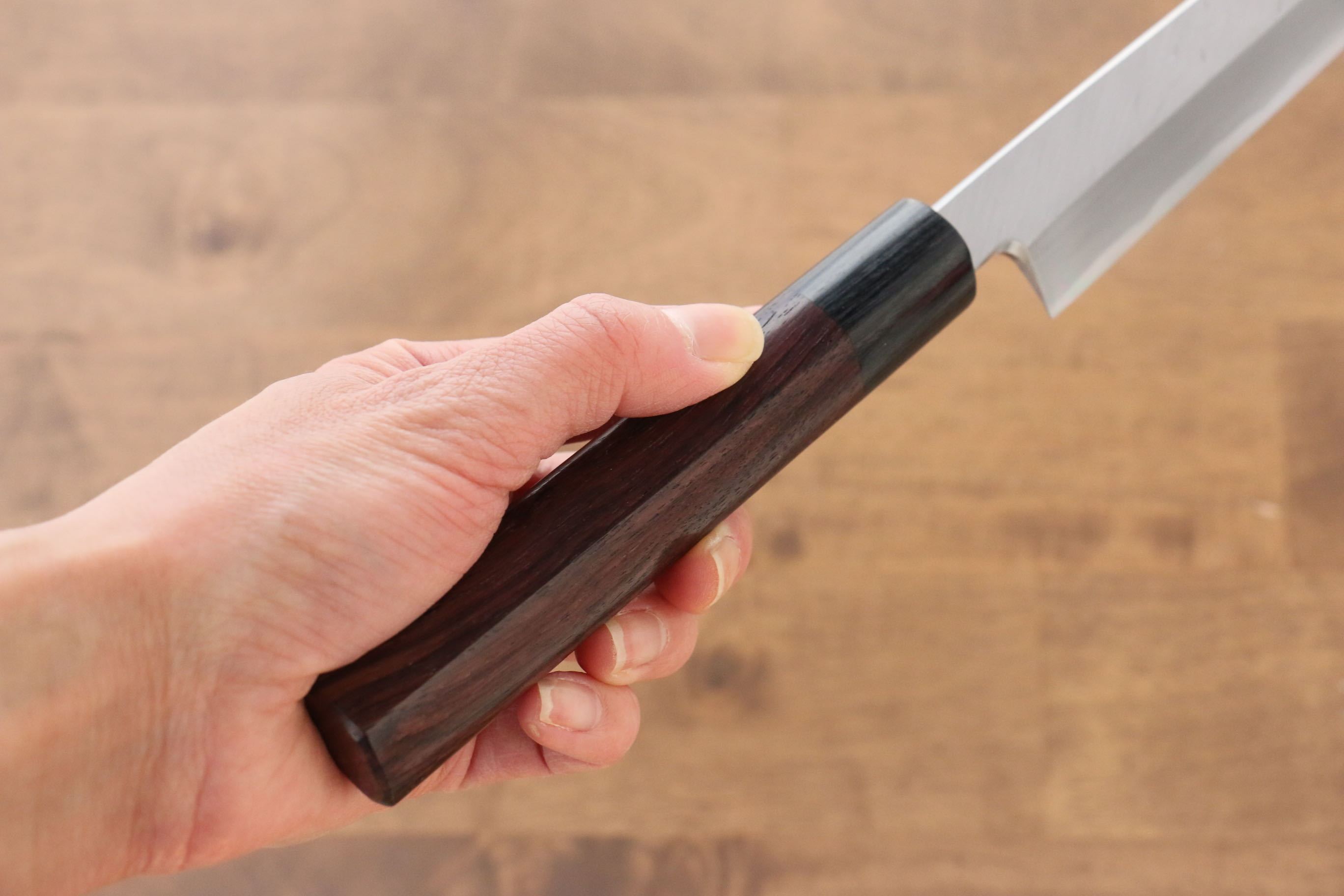 Premium Jikko White Steel No.2 Sakimaru Yanagiba Sushi Knife 210mm with Exquisite Shitan Handle - Perfect for Sushi Chefs & Japanese Cuisine Preparation