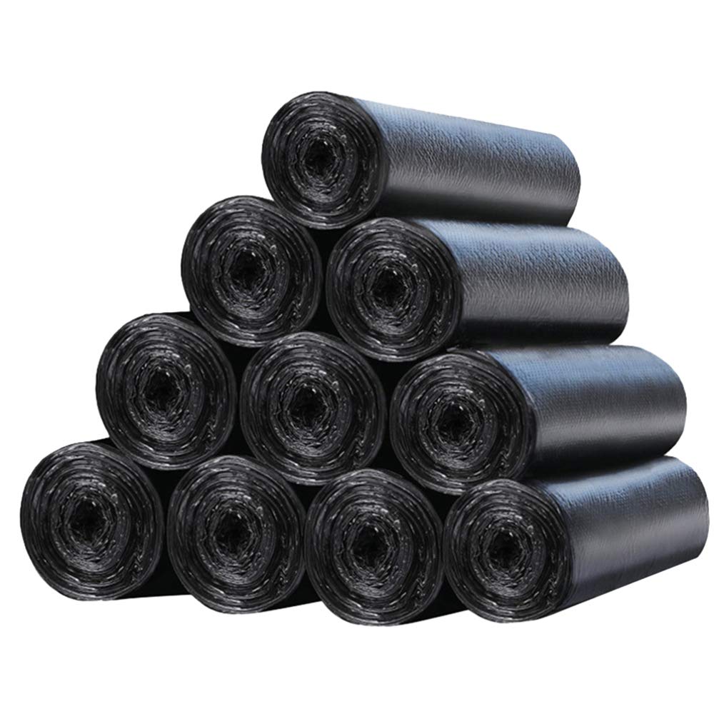 iplusmile 100 Pcs/5 Rolls Heavy Duty Disposable Trash Bags with Handles, 50x60cm (20x24 Inches) - Black Plastic Garbage Bags for Kitchen, Bathroom, Office & Home Use | Perfect for Waste Disposal, Cleaning & Organization