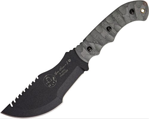 Tom Brown Tracker Knife TBT-010 with Rocky Mountain Tread Linen Micarta Handle - Survival Knife, Hunting Knife, Outdoor Camping & Bushcraft Essential Tool