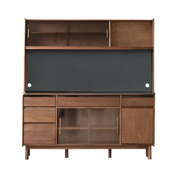 71.0x15.9x75.9 inch / 180.4x40.4x192.7 cm / Rich Dark Walnut Color / sideboard upper shelf