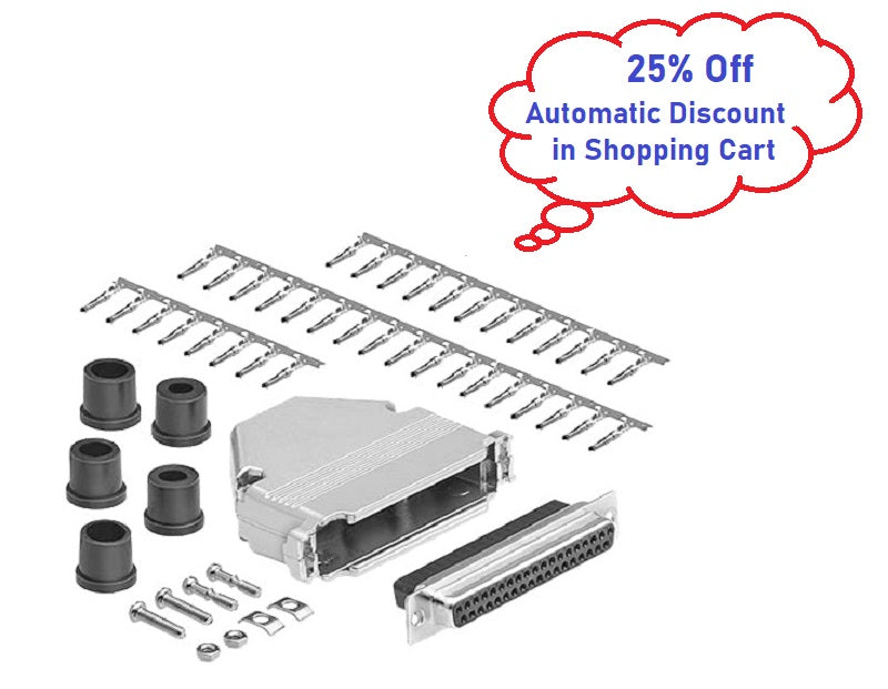 DB37 Female Crimp Type Shielded Metal Hood - High Quality D-Sub Connector for Industrial Automation, Medical Equipment & Aerospace Applications