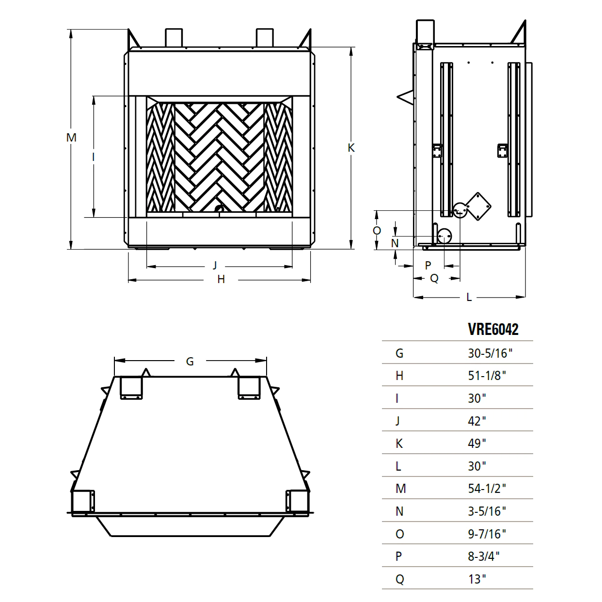 42 Inch Ventless Outdoor Gas Firebox - VRE6042 Masonry Fireplace for Patio, Backyard & Garden - Durable & Efficient Heating Solution