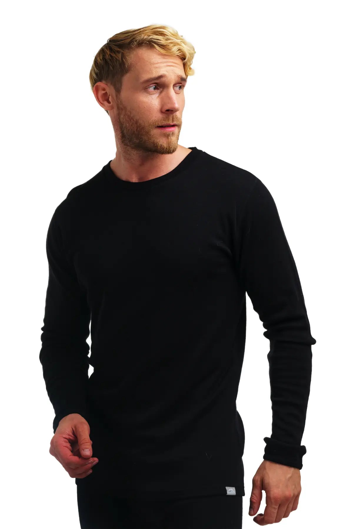 Premium Men's Merino Wool 250 Long Sleeve Base Layer Shirt - Black - Warm & Breathable for Hiking, Skiing & Winter Outdoor Activities