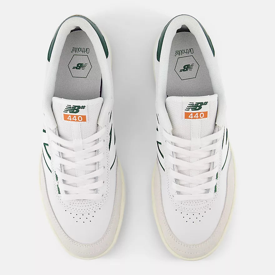 New Balance Numeric 440 V2 Skateboarding Shoes - White/Green (NM440WGR) | Durable & Comfortable for Street Skating & Casual Wear