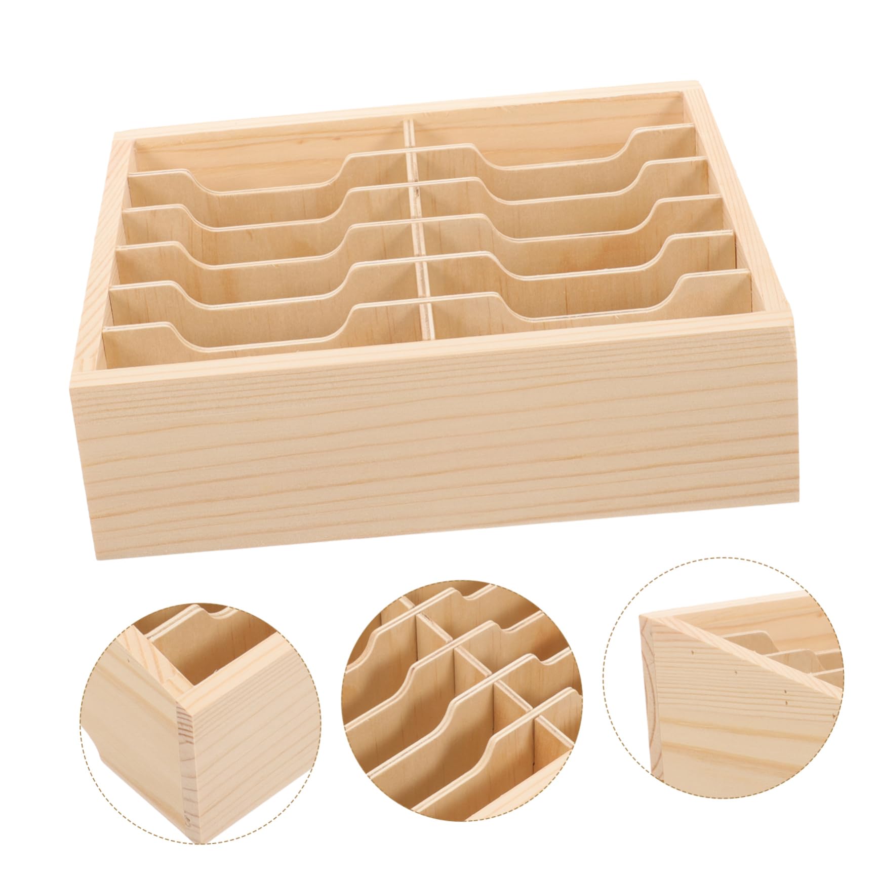 CANIGHT Wooden Phone Organizer Box - Stylish Mobile Phone Display Shelf with Cubes | Perfect for Home, Office, and Retail Store Organization