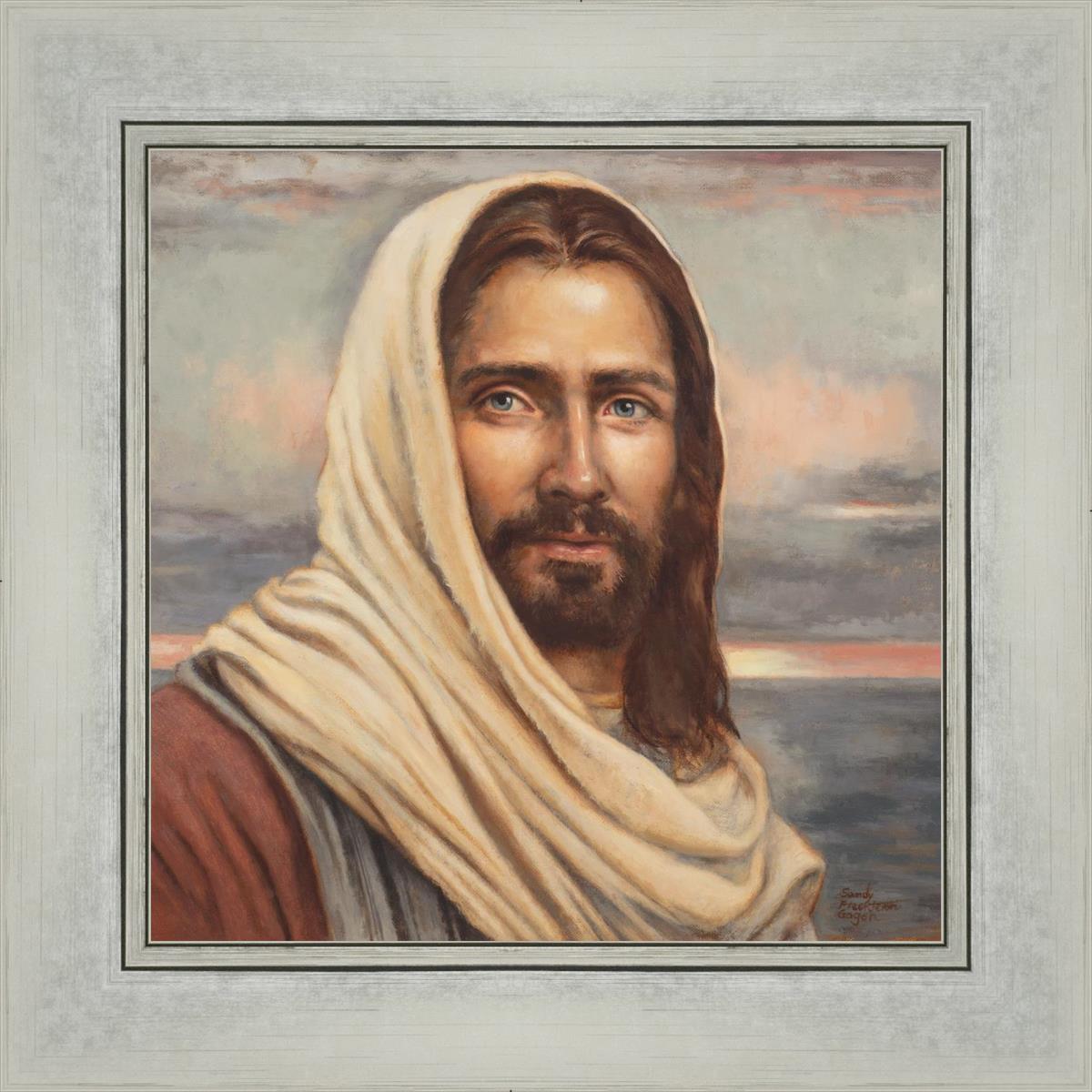Blessed Savior by Sandy Freckleton Gagon - Inspirational Christian Art Print for Home Decor & Church Wall Decor - Perfect for Living Room, Bedroom & Prayer Space