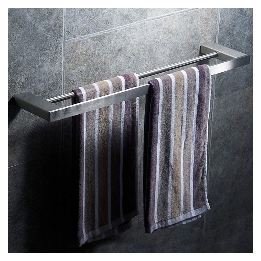 Stainless Steel Double Towel Bar - 40cm Brushed 304 Stainless Steel Wall Mounted Towel Rack for Bathroom & Kitchen - Heavy Duty Shower Towel Holder, Dish Towel Organizer, Washcloth Hanger - Perfect for Modern Home, Spa, and Restaurant Use
