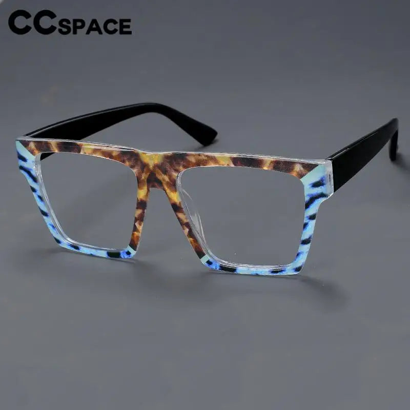 CCspace Women's Full Rim Plastic Large Square Reading Glasses R57093 - Fashionable & Lightweight Eyewear for Reading, Working & Computer Use