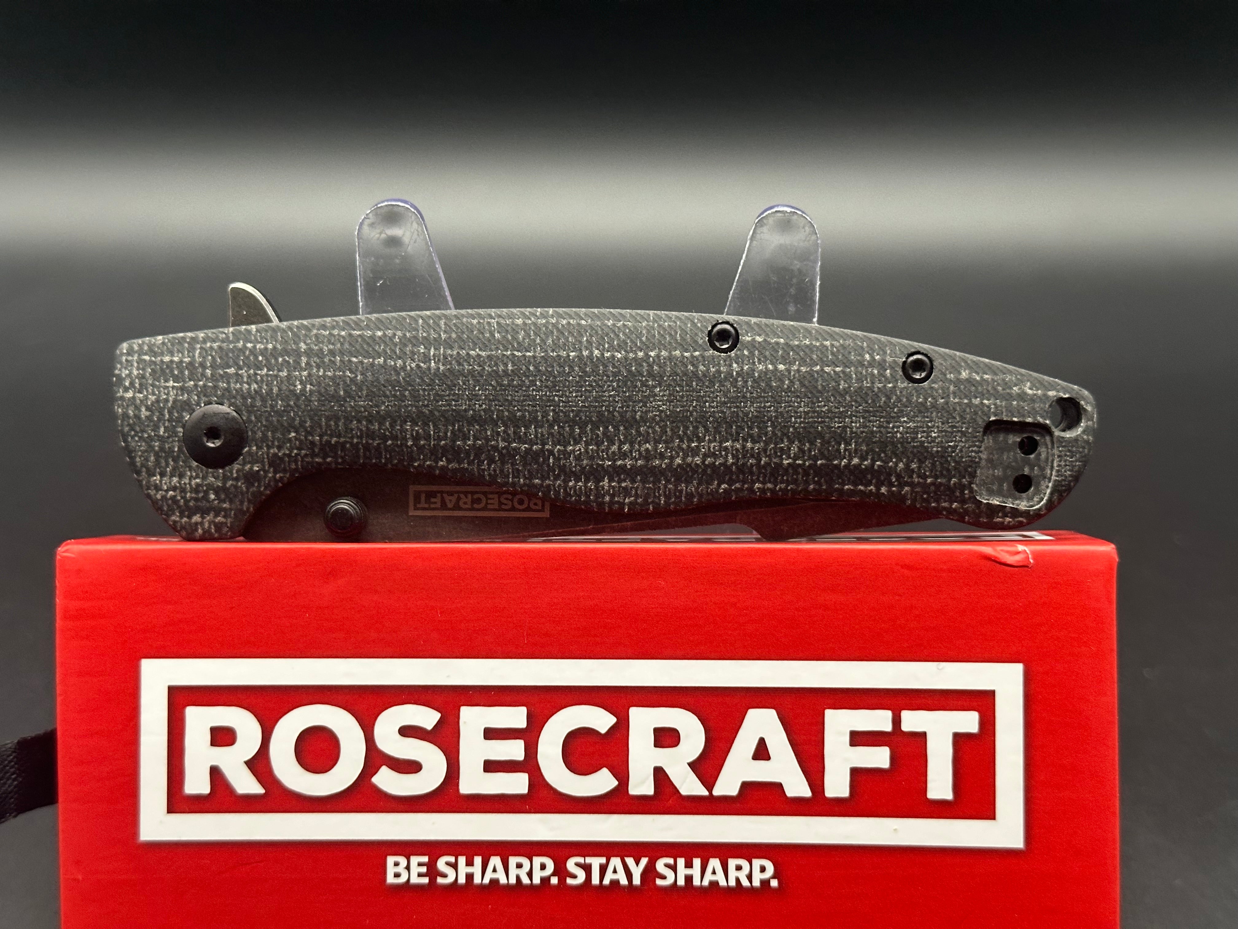 Rosecraft Mohok Folding Knife with D2 Steel Blade & Micarta Handle - Perfect for Camping, Hiking, and Outdoor Adventures