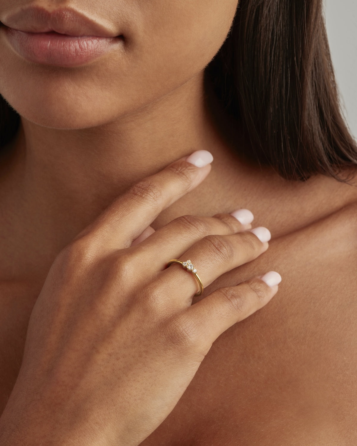 18k Gold Vermeil Mist Ring - Dainty Stackable Minimalist Ring for Women - Perfect for Everyday Wear, Gifts & Special Occasions