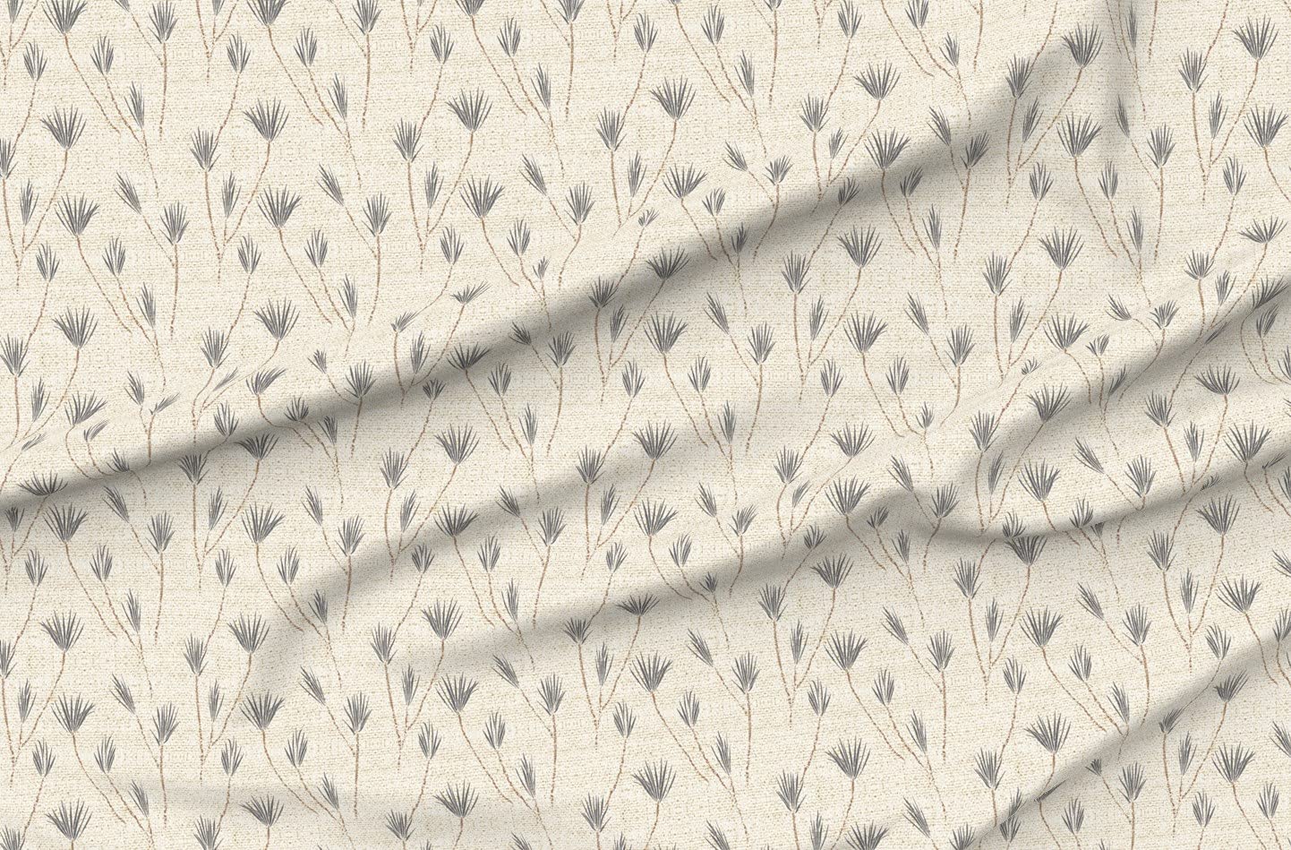 Neutral Palm Desert Boho Woven Cactus Botanical Printed Minky Fabric by The Yard - Earth Tone Woven Look Fabric for Sewing Baby Blankets, Quilt Backing & Plush Projects - Soft DIY Home Decor & Nursery Textiles