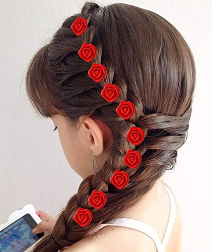 LEYSIN 24 Pcs Artificial Flower Hair Clips - Floral Hair Accessories for Women & Girls - Hair Pins for Braids, Buns & Wedding Hairstyles - Perfect for Parties, Prom & Everyday Wear