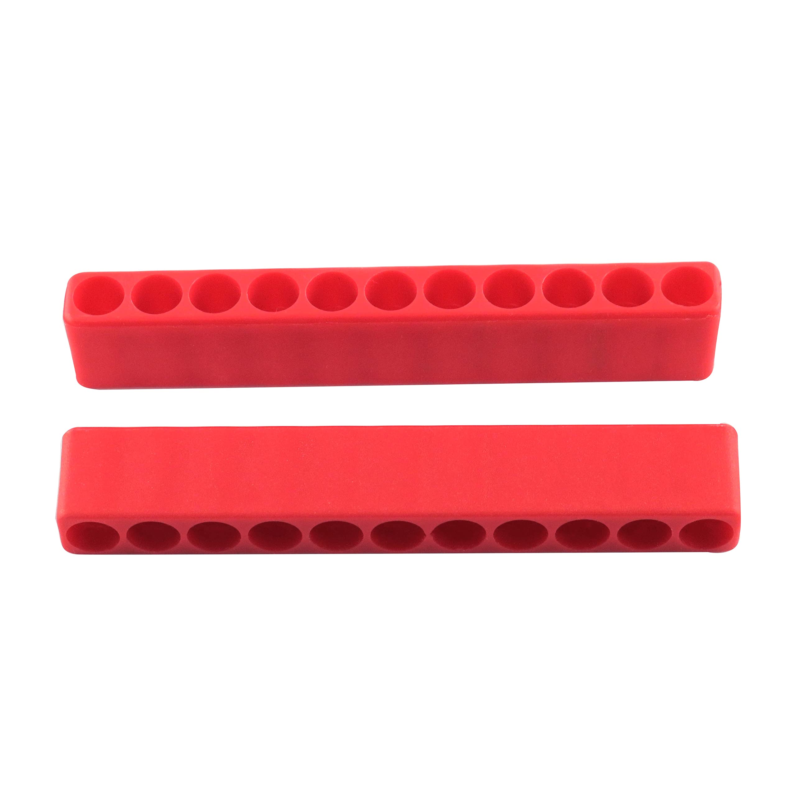 5PCS 11-Hole Hex Shank Screwdriver Bit Holder Storage Case - Durable Plastic Screwdriver Head Organizer (Red) - Perfect for DIY Projects, Home Repairs & Tool Organization