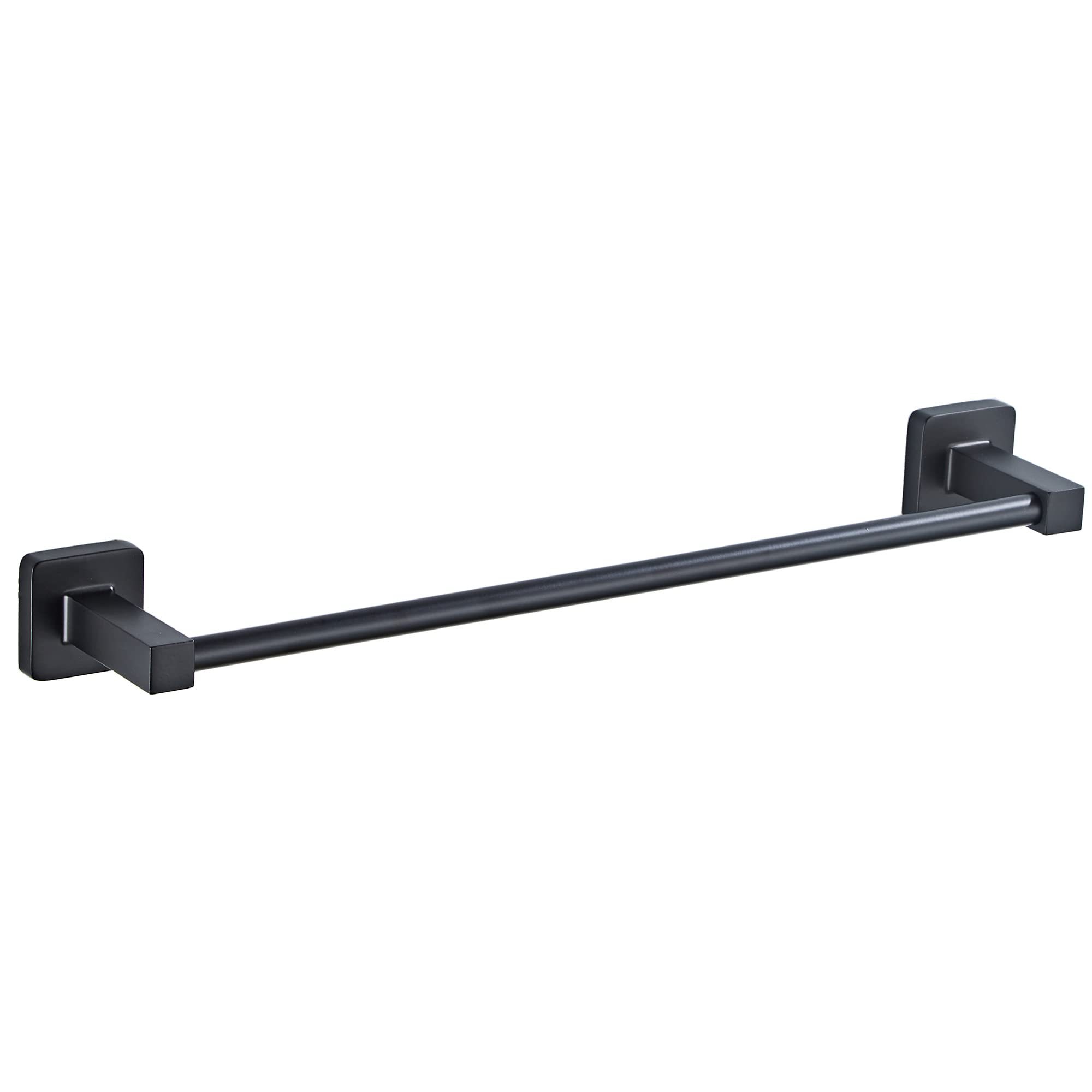 18 Inch Black Stainless Steel Towel Bar - Heavy Duty Wall Mounted Towel Rack for Bathroom & Shower - Rustproof Bath Accessories for Home, Hotel, and Spa Use