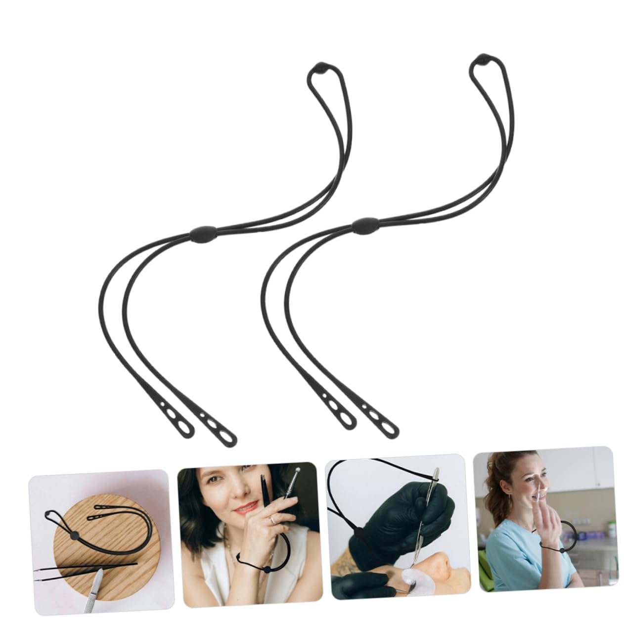 Beavorty 2 Pack Black Silicone Eyelash Extension Tweezers Protector Wristband - Professional Lash Tech Accessories, Makeup Tweezers Holder Bracelet for Eyelash Supplies - Perfect for Salon, Spa & Home Use