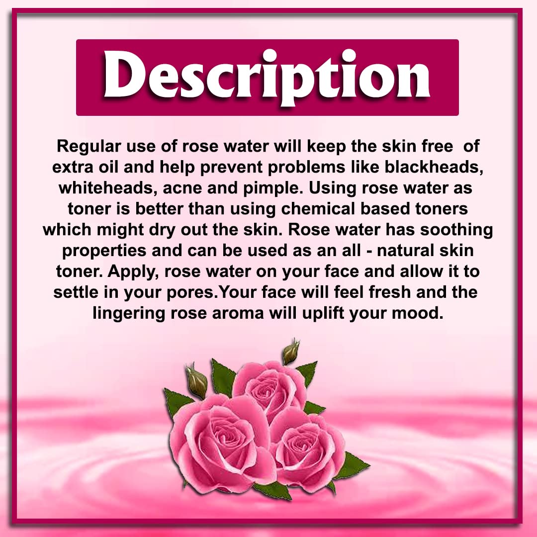 VEDICAYURVEDA Rose Water for Skin Care & Face Toner - Hydrating, Soothing, Makeup Remover (Pack of 2) | Perfect for Daily Skincare Routine & Post-Makeup Cleansing