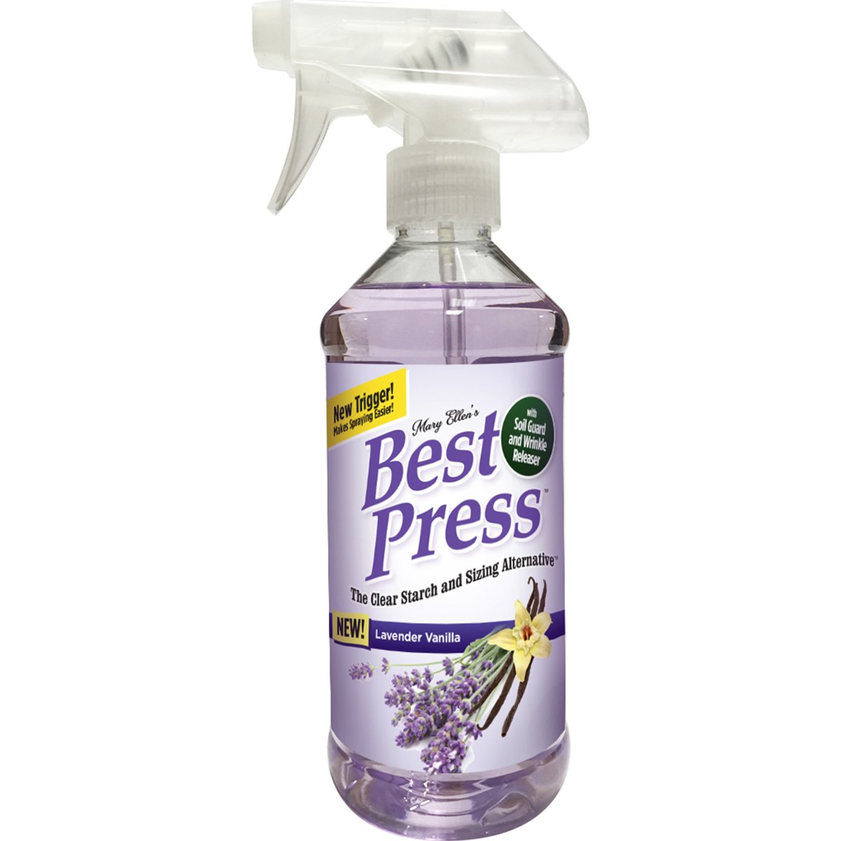 Mary Ellen Products Best Press Lavender Vanilla Starch Alternative - 16.9 oz Ironing Spray for Clothes, Linens & Fabrics | Fresh Scent for Wrinkle-Free Garments & Home Textiles