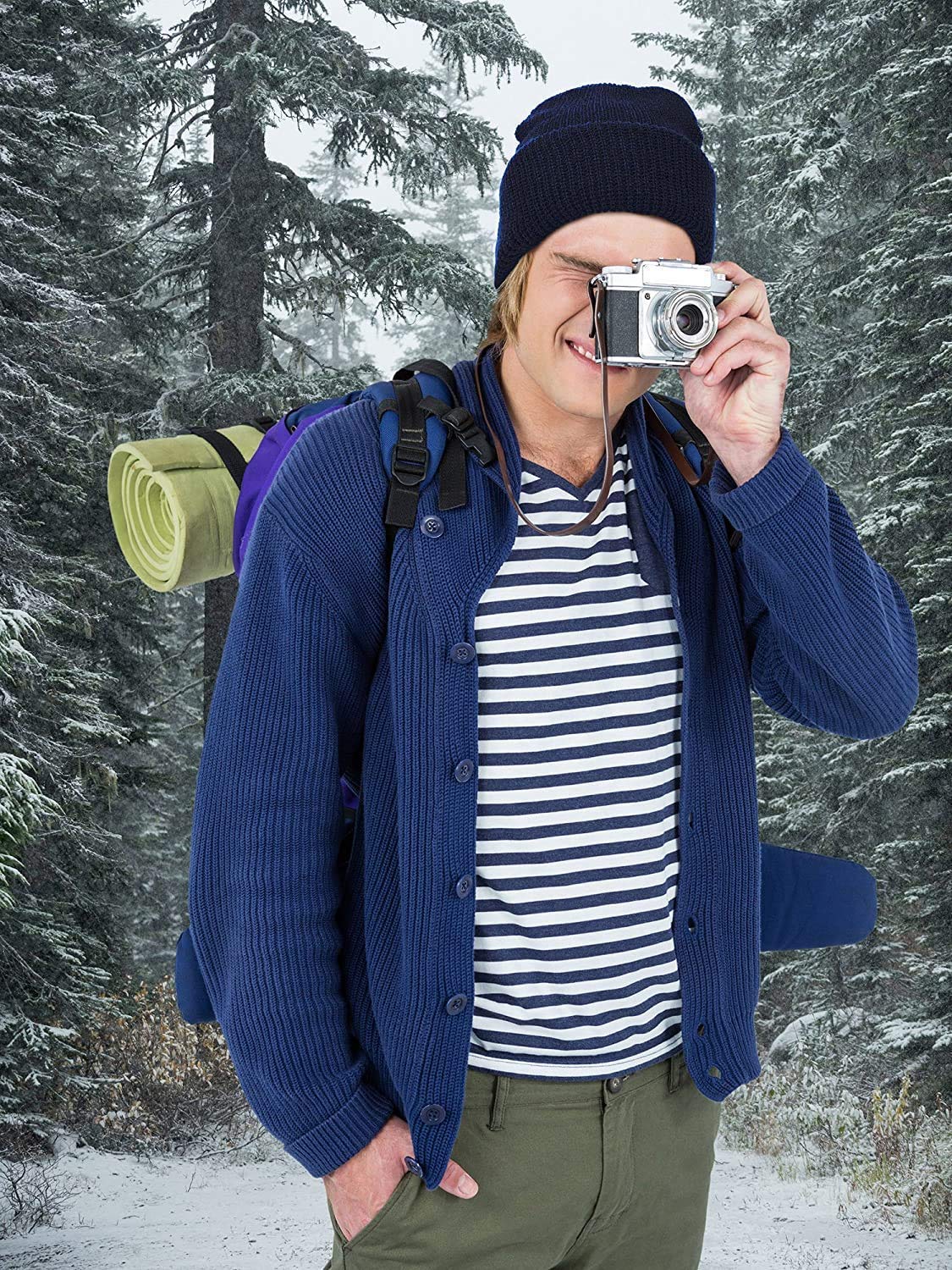 6-Piece 3-Hole Full Face Cover Ski Mask - Warm Knit Balaclava for Winter Sports, Snowboarding, Motorcycling & Outdoor Activities
