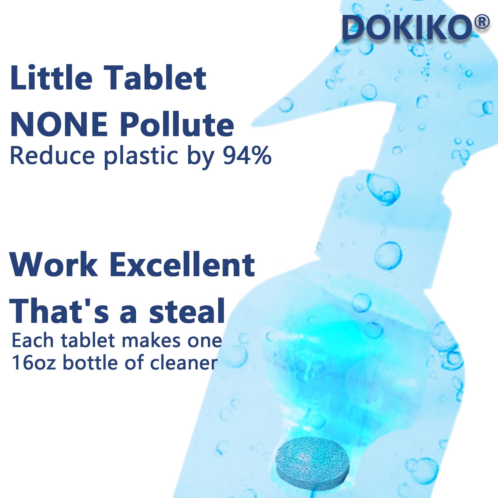 50 Pack Glass Cleaner Refill Tablets - Concentrated Multi-Surface Cleaning Tablets for Windows, Mirrors & Windshields | Makes 50 x 16oz Spray Bottles | Eco-Friendly Streak-Free Shine for Home, Office & Car Cleaning